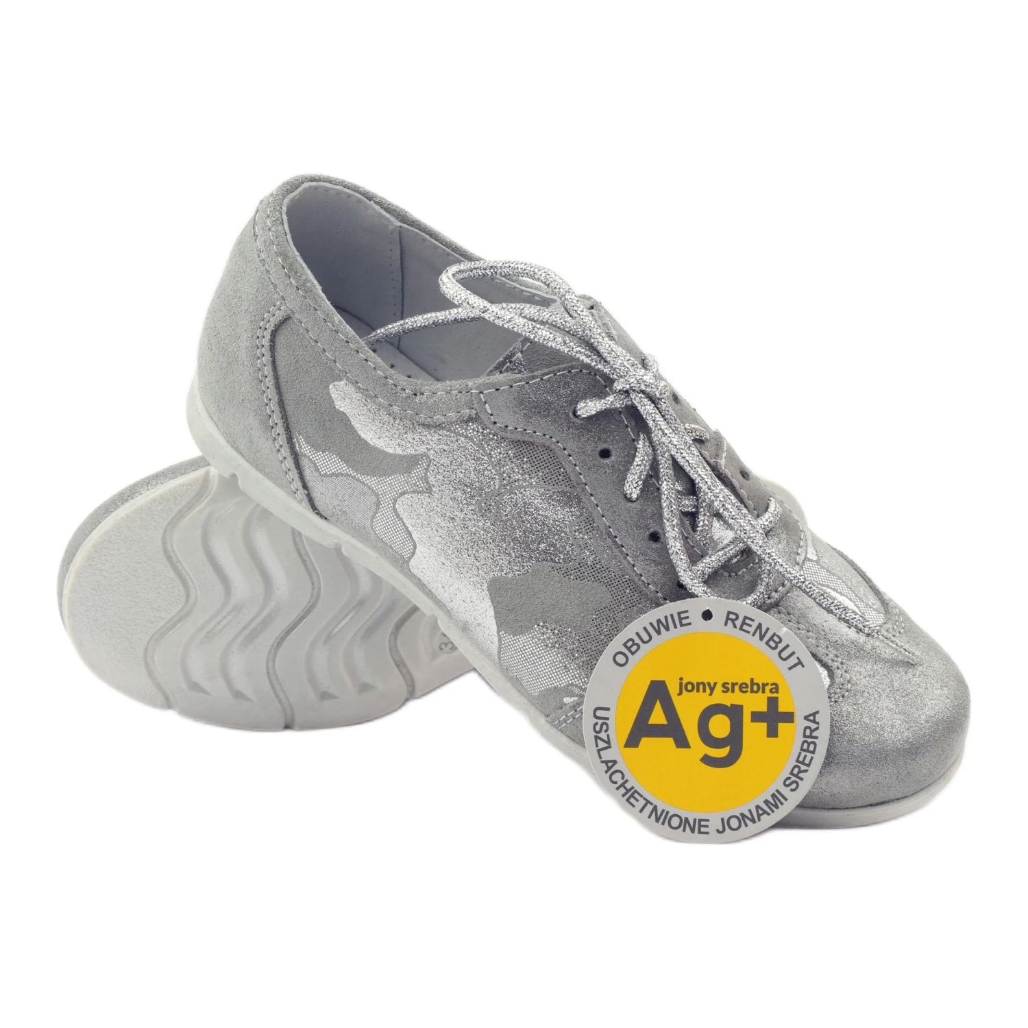 Chaussures De Sport Nouées Ren But Argent Gris – Image 3