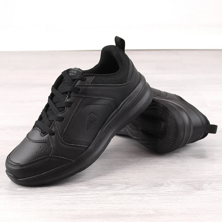 Chaussures De Sport Pour Hommes American Club 140/23 Noires En Cuir écologique Le Noir – Image 4