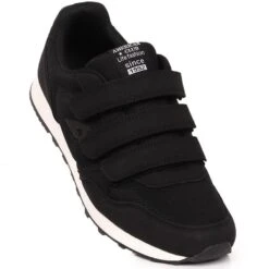 Chaussures De Sport Pour Hommes American Club 146/23 Noires Avec Velcro Le Noir