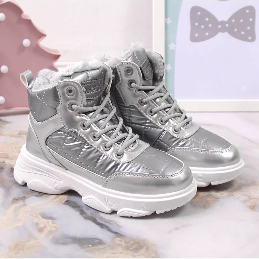 Chaussures De Sport Vinceza Argentées Métallisées Pour Enfant – Image 2