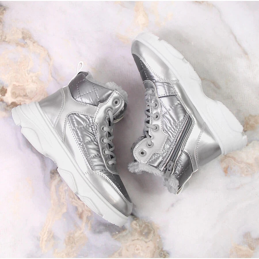 Chaussures De Sport Vinceza Argentées Métallisées Pour Enfant – Image 4