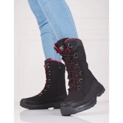 Chaussures De Trekking à Lacets Femme DK Imperméables Le Noir