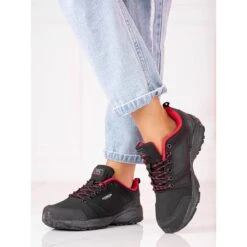 Chaussures De Trekking Femme DK, Noir Et Rouge Le Noir