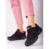 Chaussures De Trekking Femme Sur Semelle épaisse DK, Noir Et Rouge Le Noir