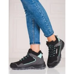 Chaussures De Trekking Hautes Pour Femmes DK Noir Et Gris Le Noir