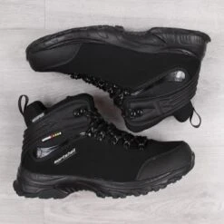 Chaussures De Trekking Imperméables Pour Hommes American Club Noires Le Noir