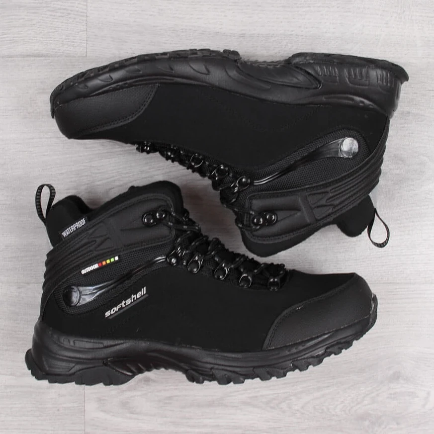 Chaussures De Trekking Imperméables Pour Hommes American Club Noires Le Noir