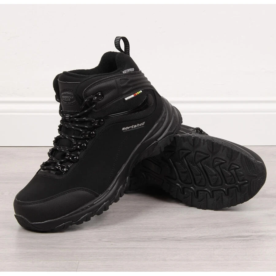 Chaussures De Trekking Imperméables Pour Hommes American Club Noires Le Noir – Image 2