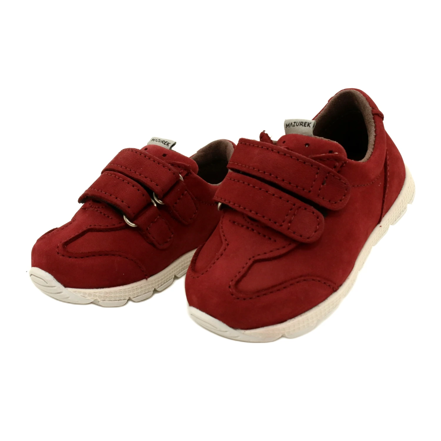 Chaussures Décontractées En Cuir Mazurek 1362 Velcro Rouge – Image 2