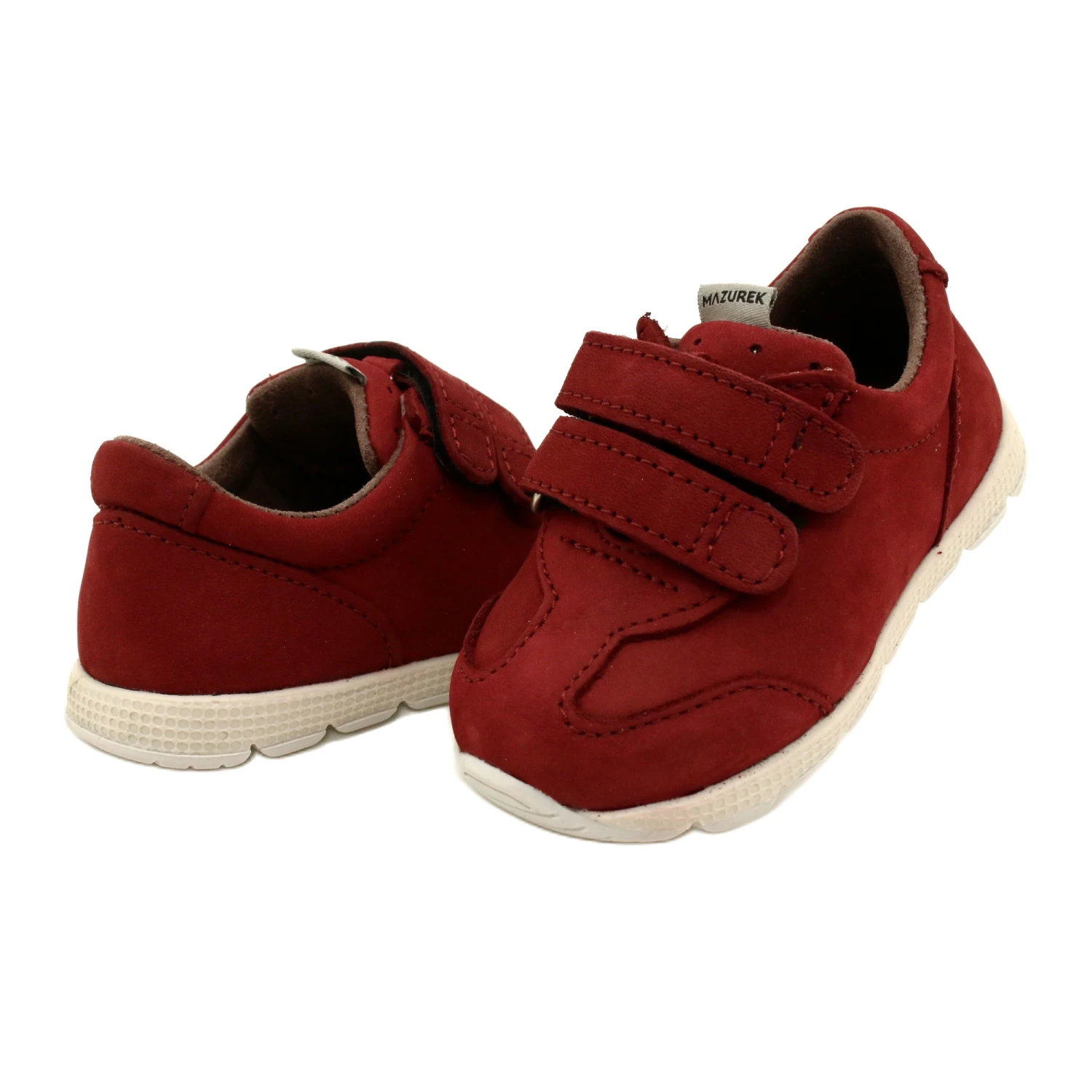 Chaussures Décontractées En Cuir Mazurek 1362 Velcro Rouge – Image 3