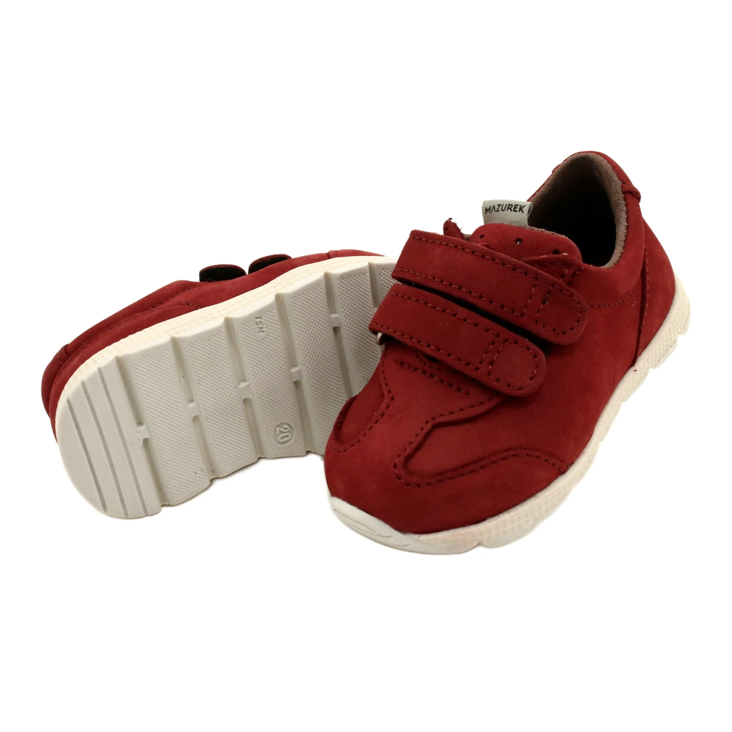 Chaussures Décontractées En Cuir Mazurek 1362 Velcro Rouge – Image 4