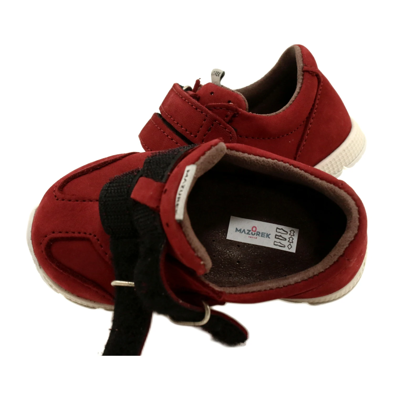 Chaussures Décontractées En Cuir Mazurek 1362 Velcro Rouge – Image 5