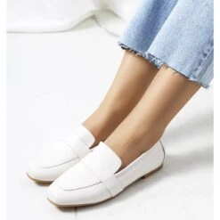 Chaussures écru En Cuir D'érable Pour Femme Blanche