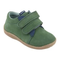 Chaussures En Cuir Avec Velcro Mazurek 305 Vert Bleu Marin