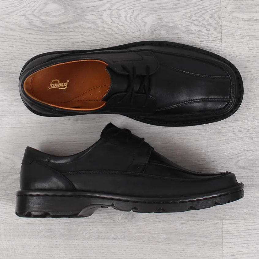 Chaussures En Cuir Noir Pour Hommes Łukbut 947 Le Noir