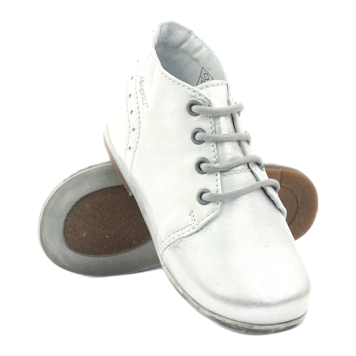 Chaussures En Cuir, Nouées Hugotti Argent – Image 3