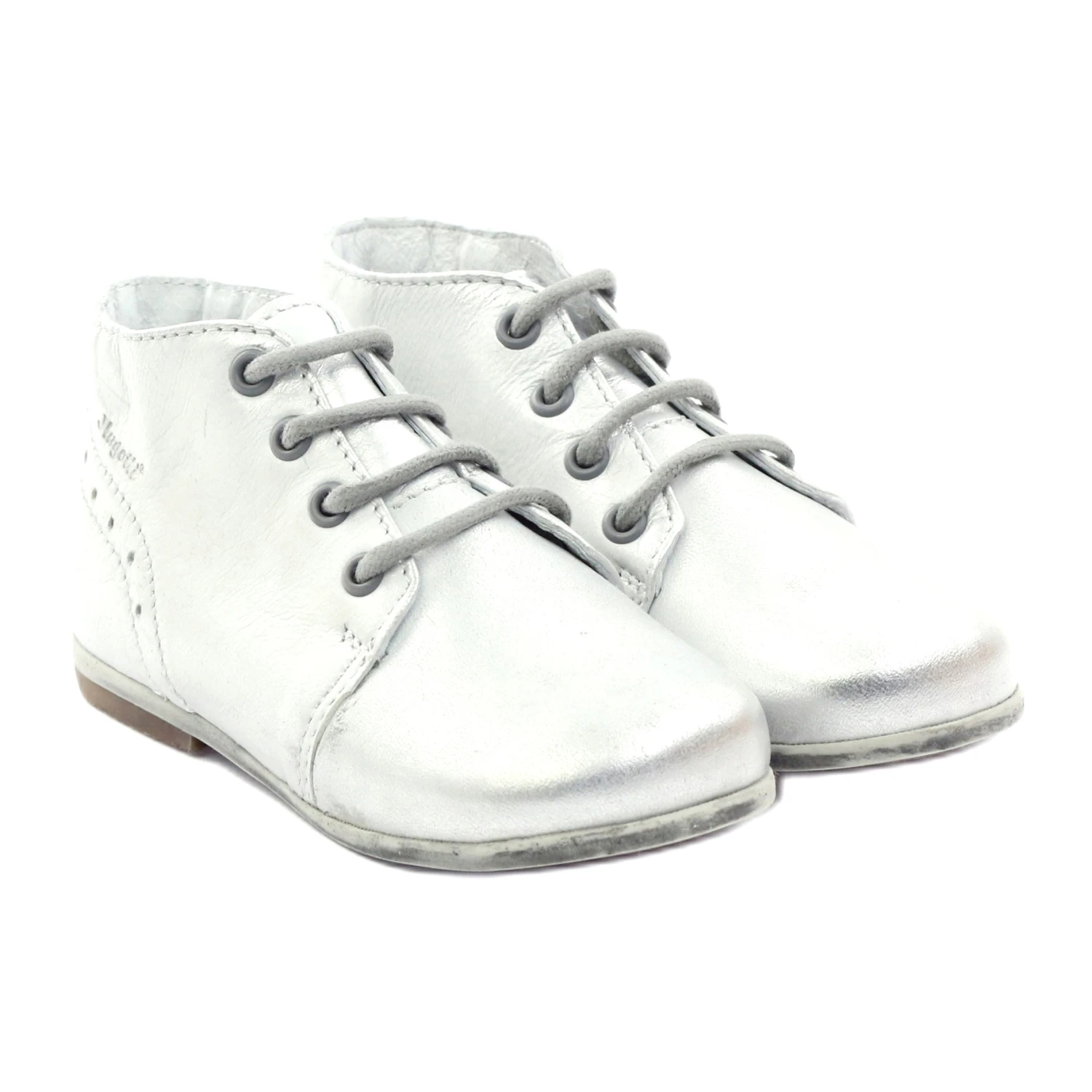 Chaussures En Cuir, Nouées Hugotti Argent – Image 4