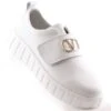 Chaussures En Cuir Pour Femmes Sur La Plate-forme Avec Velcro Blanc Vinceza 87904 Blanche