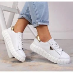 Chaussures En Cuir Pour Femmes Sur La Plate-forme Blanc Filippo DP4138/23 Blanche