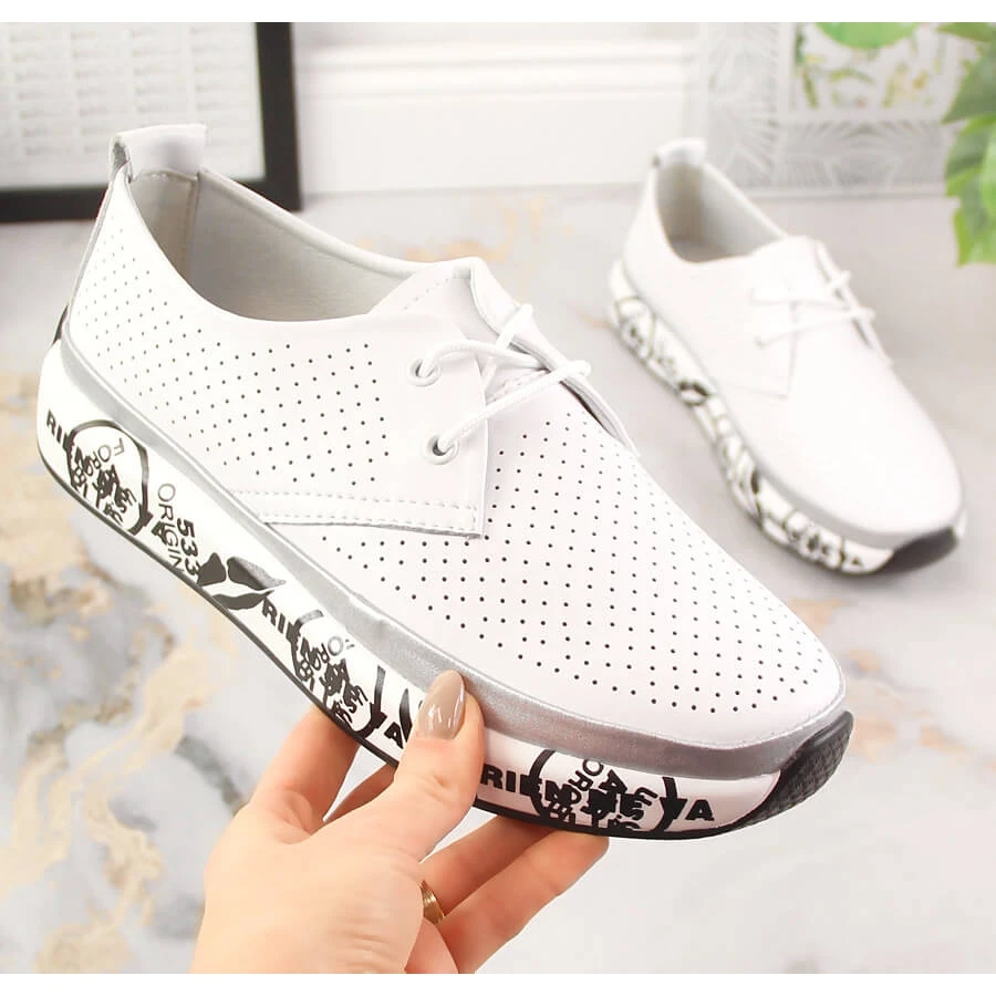 Chaussures En Cuir Pour Femmes Sur La Plate-forme Blanche T.Sokolski W23-29 – Image 5