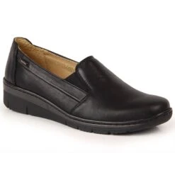 Chaussures Femme En Cuir, Slip-on Noir Helios 350 Le Noir