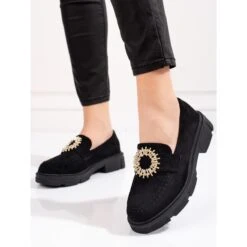 Chaussures Femme En Daim Noir Shelovet Le Noir