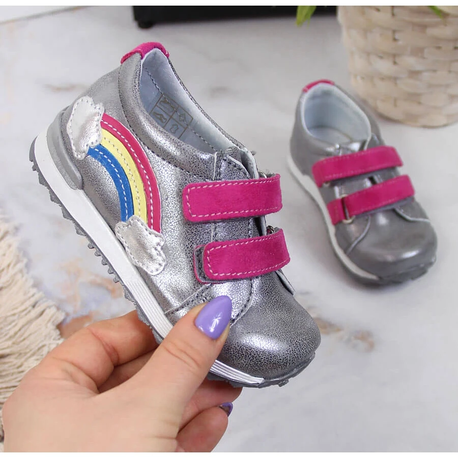 Chaussures Fille Avec Velcro Argent Kornecki 6775