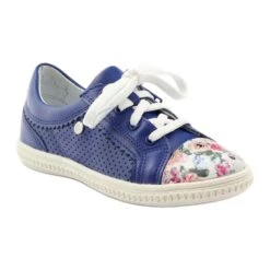 Chaussures Fille Fleurs Bartek 15524 Bleu Multicolore