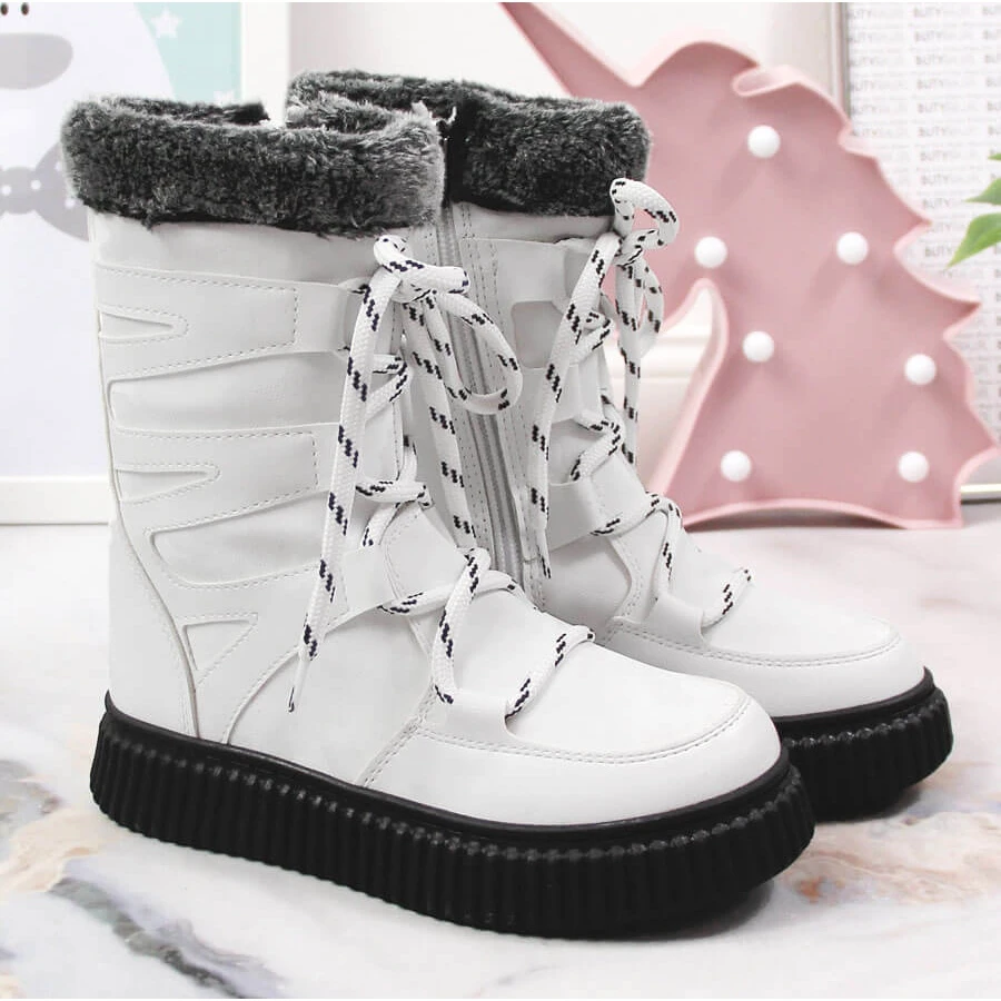 Chaussures Filles Avec Fourrure Blanc Potocki Blanche – Image 3