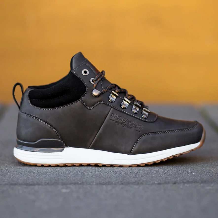 Chaussures Homme En Cuir Gris Jogger Bustagrip – Image 6