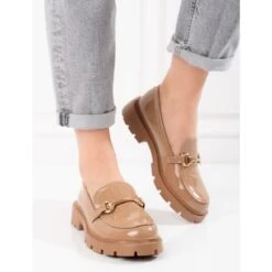 Chaussures Laquées Marron Shelovet Beige