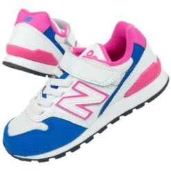 Chaussures New Balance Jr YV996DC Blanche Bleu Rose