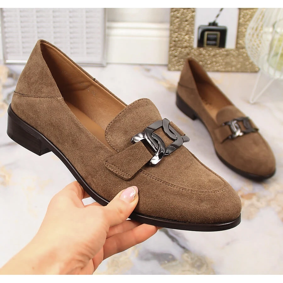 Chaussures Plates En Daim Pour Femmes Marron Vinceza 10828 Brun