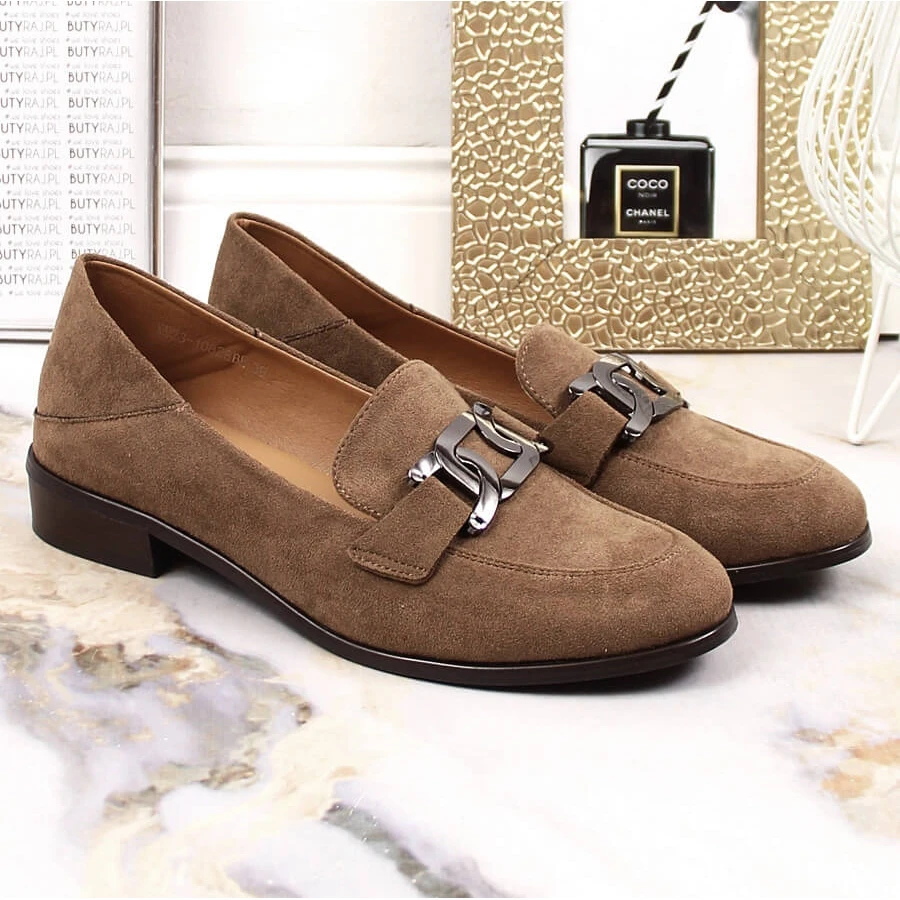 Chaussures Plates En Daim Pour Femmes Marron Vinceza 10828 Brun – Image 2