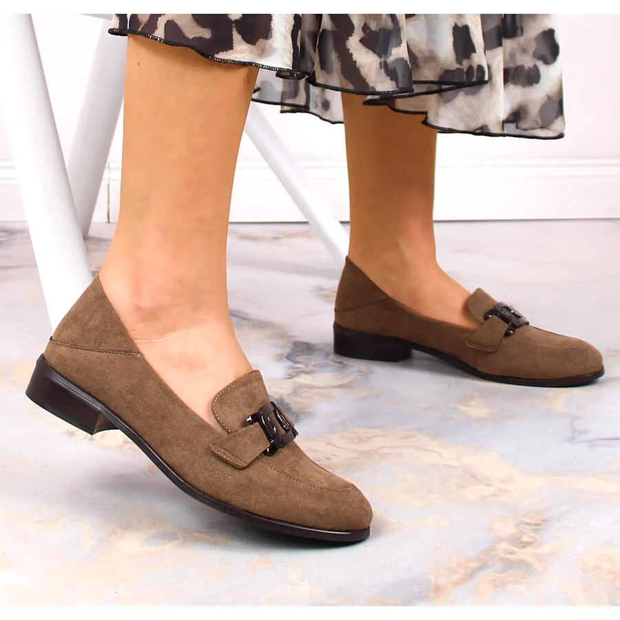 Chaussures Plates En Daim Pour Femmes Marron Vinceza 10828 Brun – Image 4