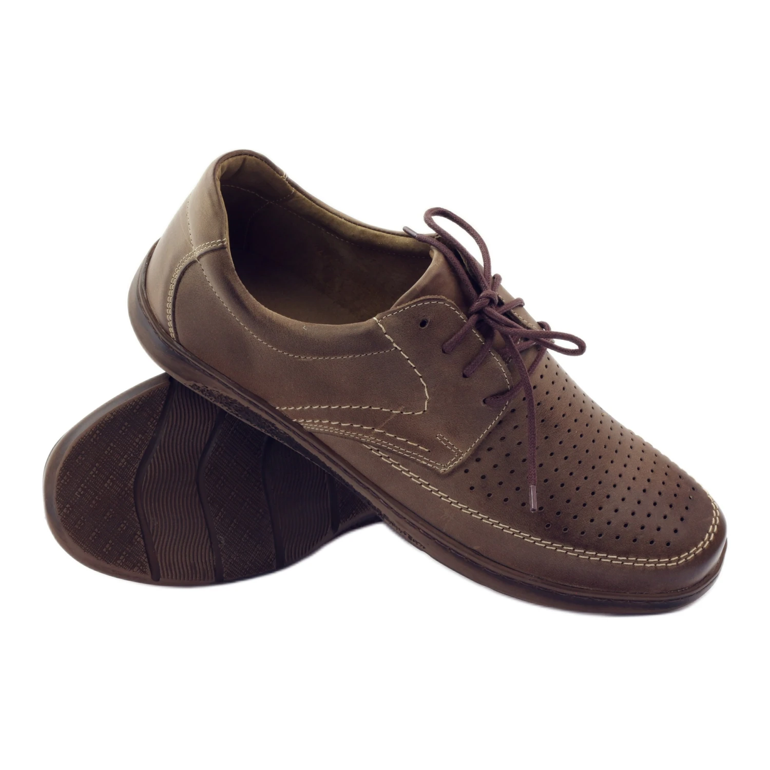 Chaussures Pour Hommes Riko Avec Trous 848 Brun – Image 3