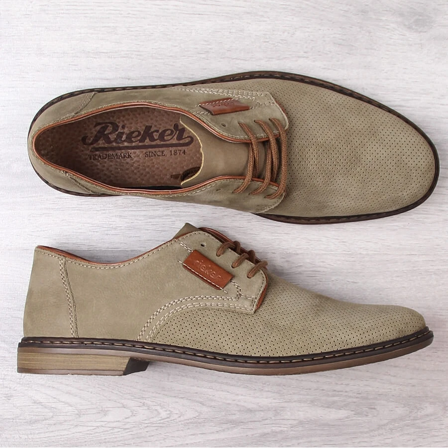 Chaussures Rieker 13439-25 En Cuir Marron Clair Pour Hommes Brun – Image 3