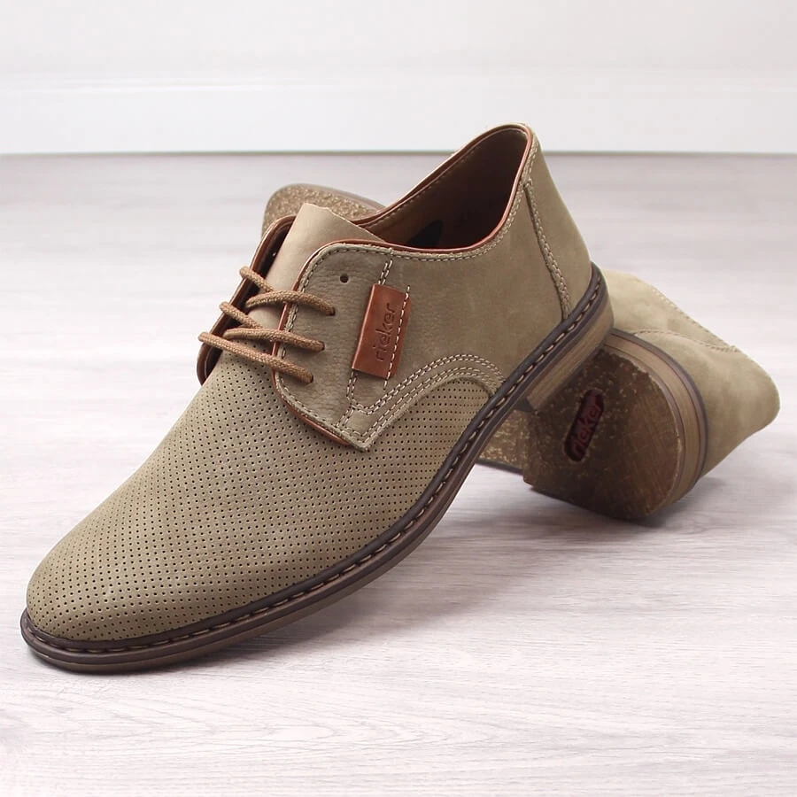 Chaussures Rieker 13439-25 En Cuir Marron Clair Pour Hommes Brun – Image 4