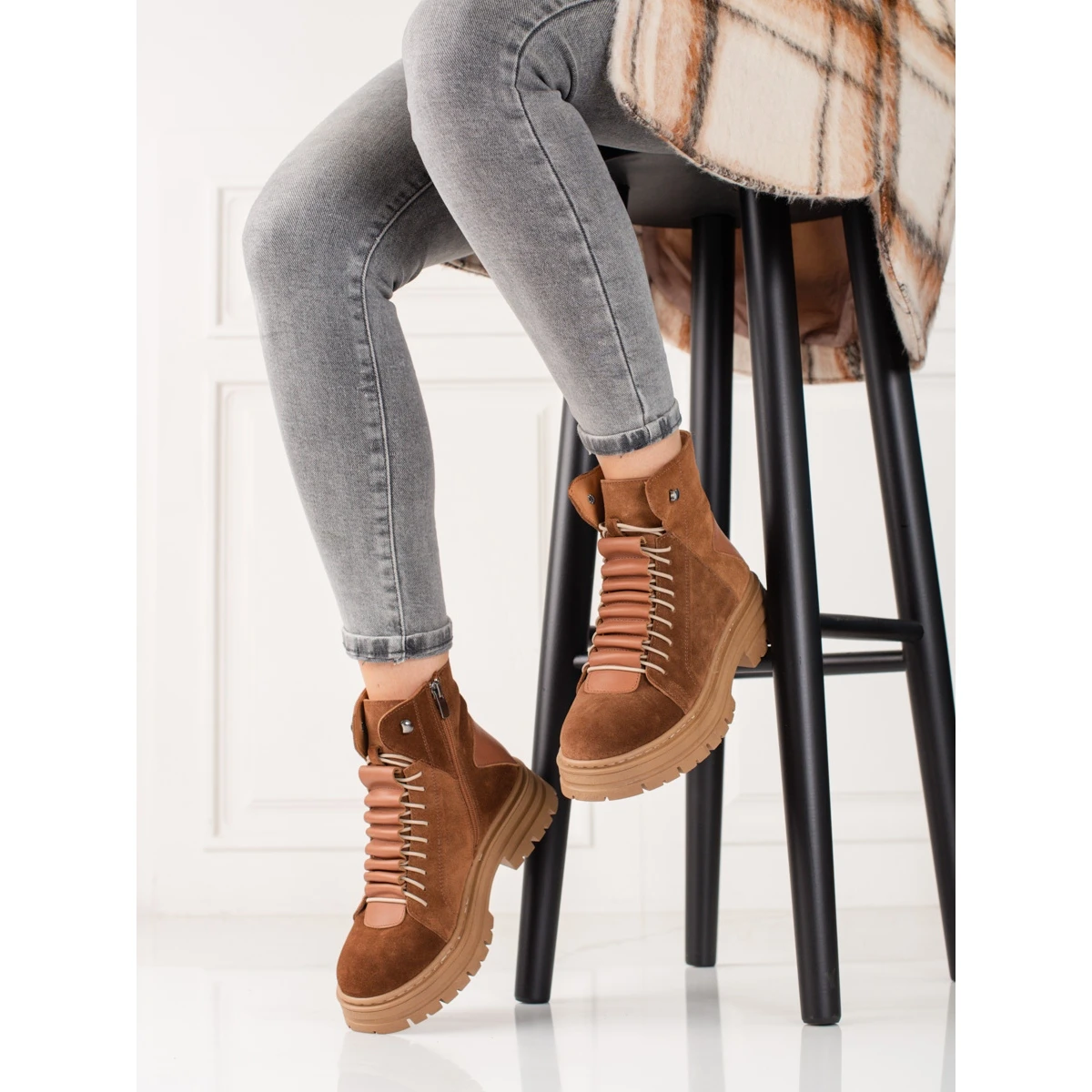 Chaussures Shelovet En Cuir Naturel Marron Brun