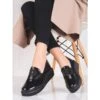 Chaussures Shelovet En Cuir Pour Femmes Le Noir
