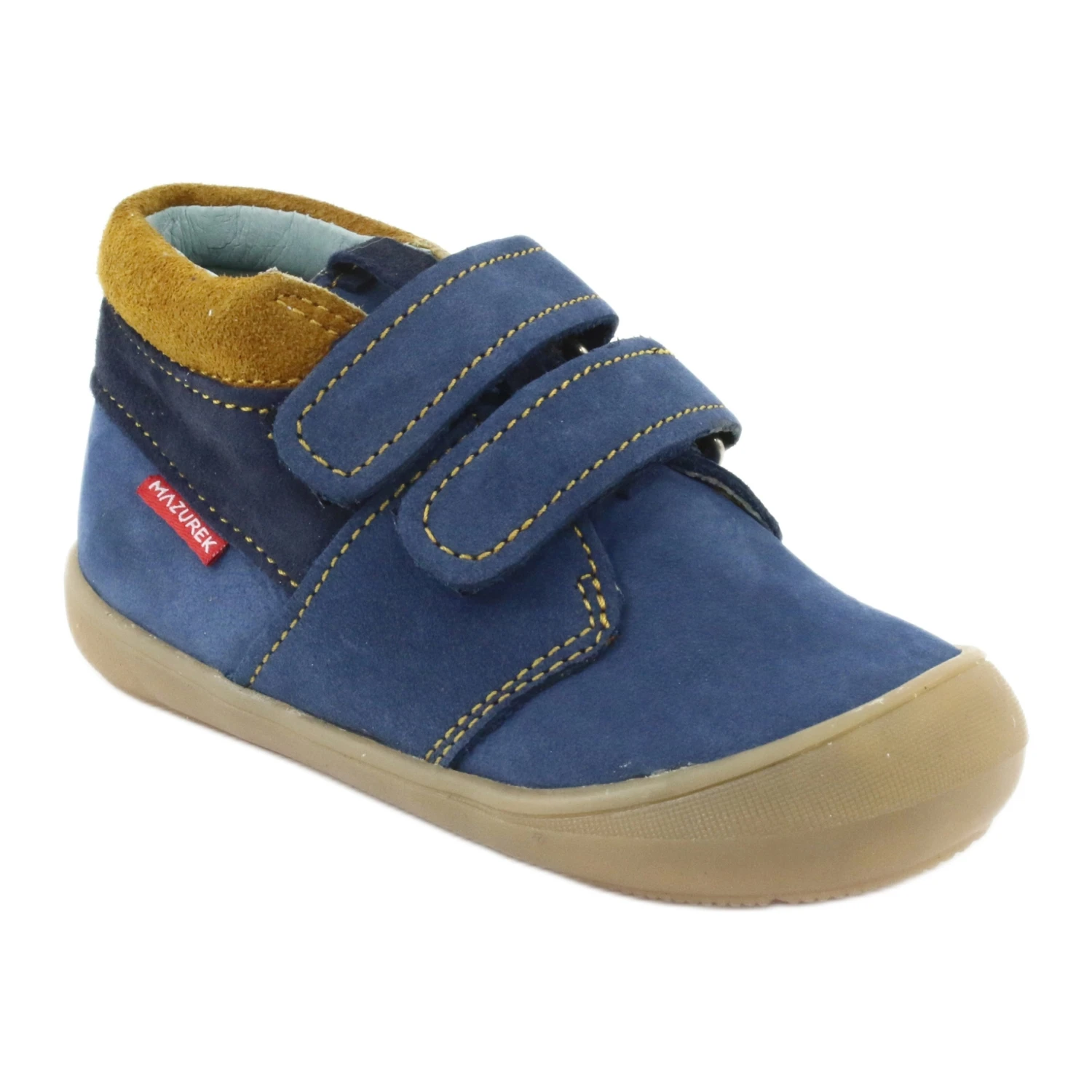 Chaussures Velcro Garçon Mazurek 1355 Bleu Marine Jaune