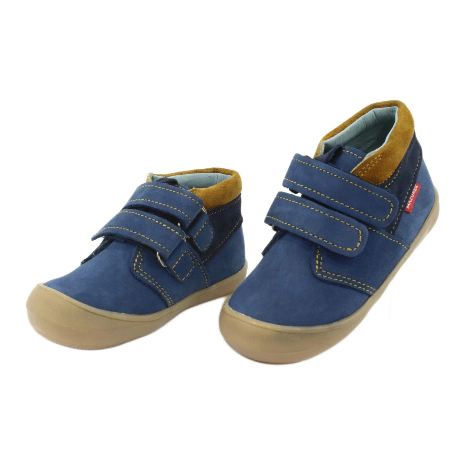 Chaussures Velcro Garçon Mazurek 1355 Bleu Marine Jaune – Image 3