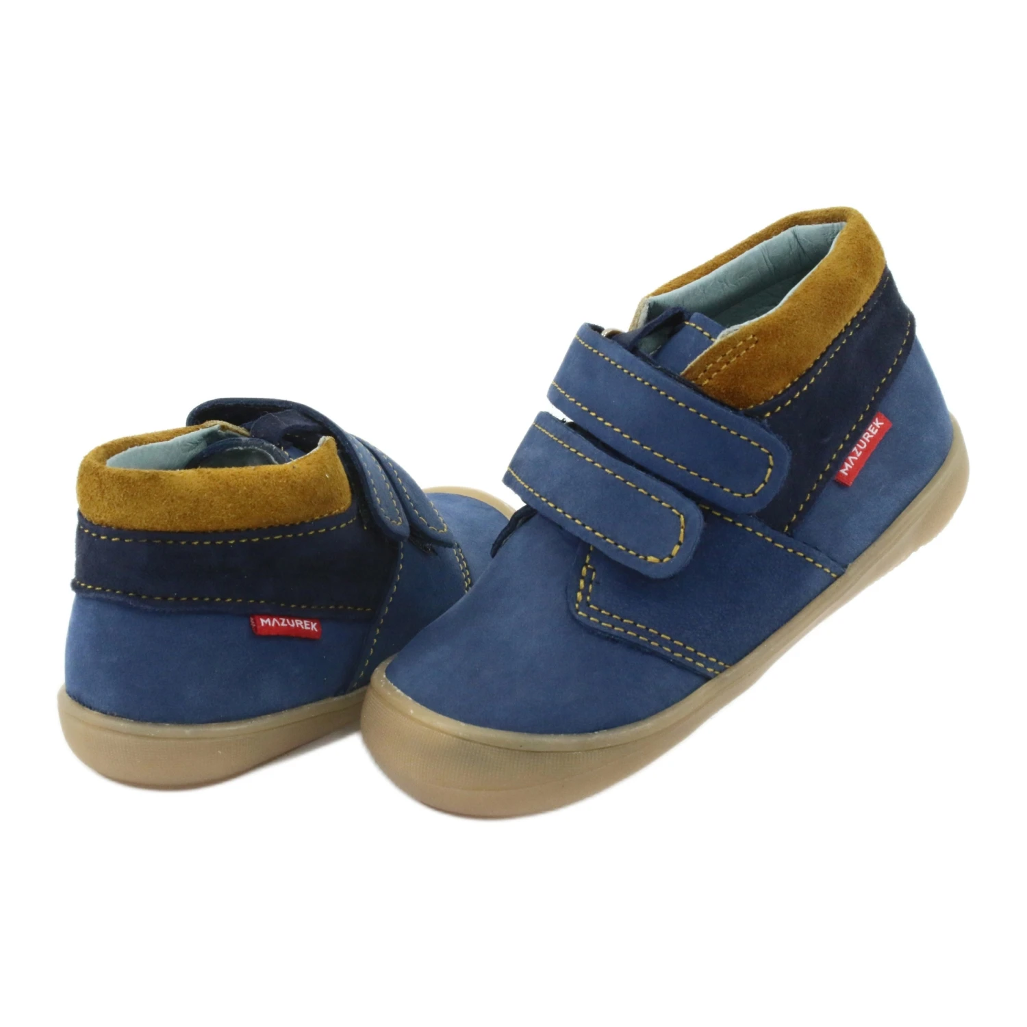 Chaussures Velcro Garçon Mazurek 1355 Bleu Marine Jaune – Image 4
