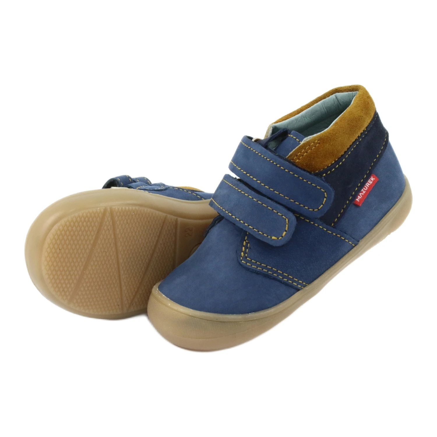 Chaussures Velcro Garçon Mazurek 1355 Bleu Marine Jaune – Image 5