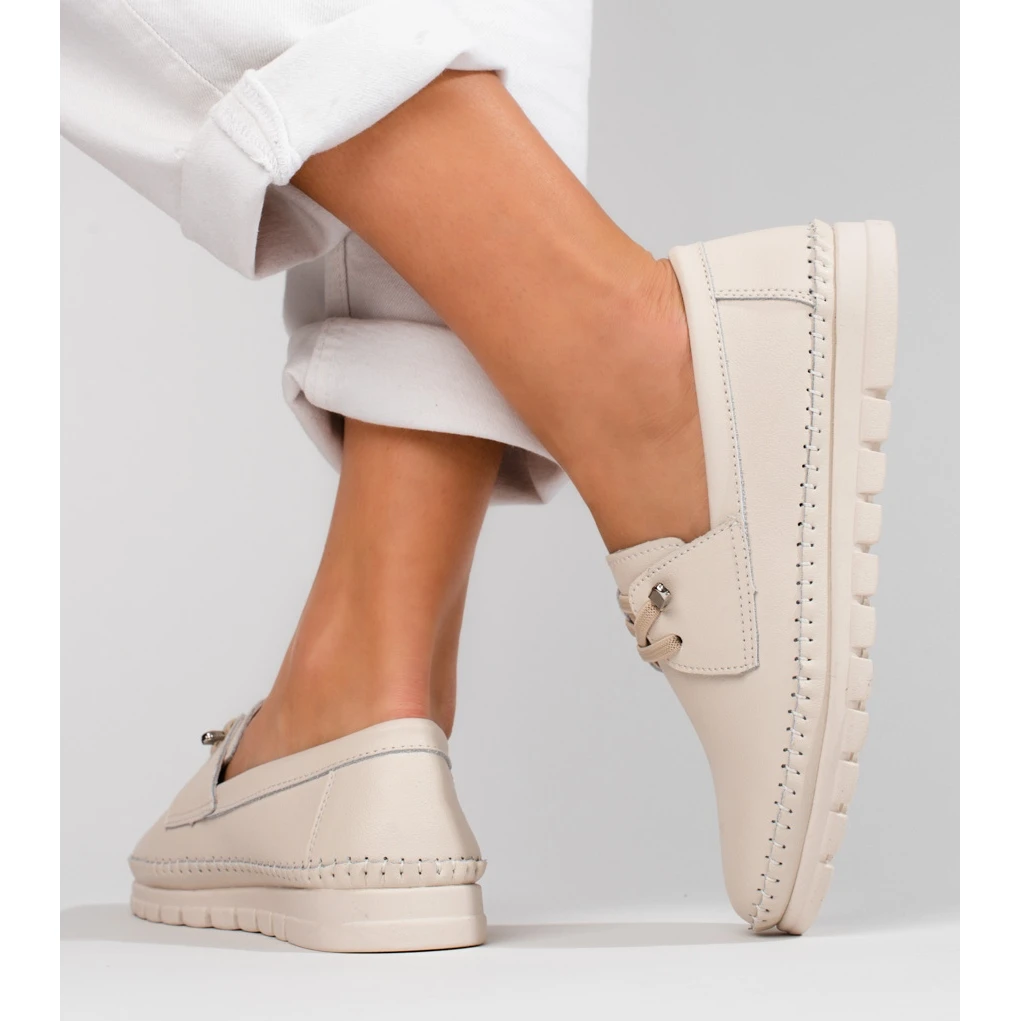 Chaussures Vinceza En Cuir Beige – Image 3