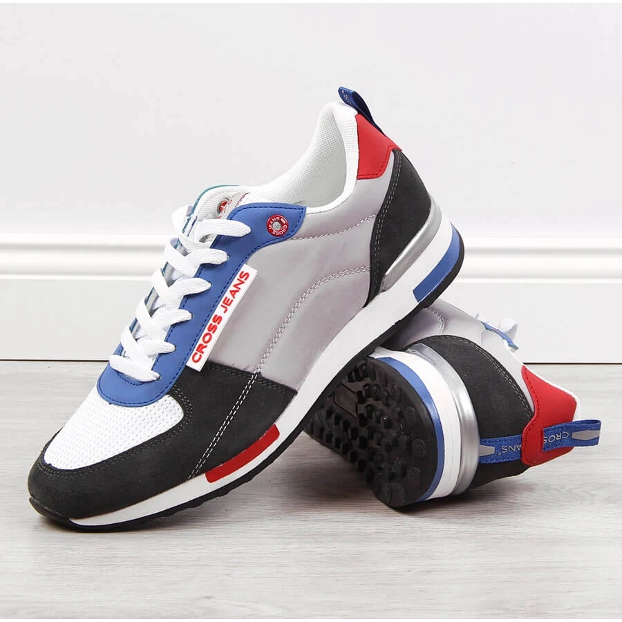 Cross Jeans JJ1R4010C Chaussures De Sport En Cuir Pour Homme Gris – Image 2