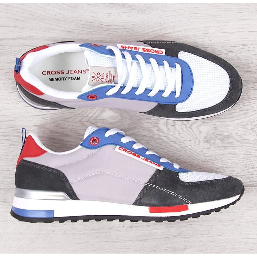 Cross Jeans JJ1R4010C Chaussures De Sport En Cuir Pour Homme Gris – Image 4