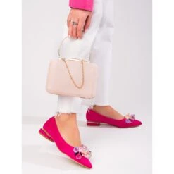 Escarpins à Talons Bas Shelovet Pour Femmes En Daim Fuchsia Rose