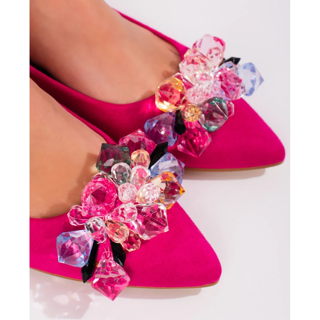 Escarpins à Talons Bas Shelovet Pour Femmes En Daim Fuchsia Rose – Image 2