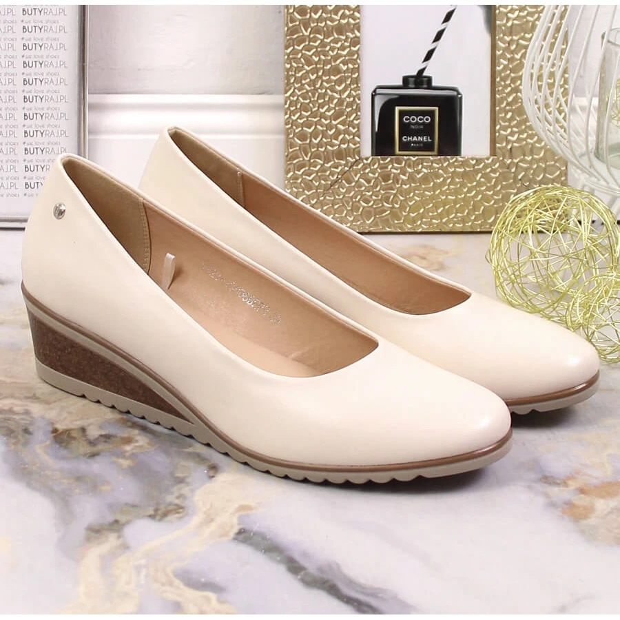 Escarpins Compensés Beiges Pour Femmes Vinceza 10896 – Image 2